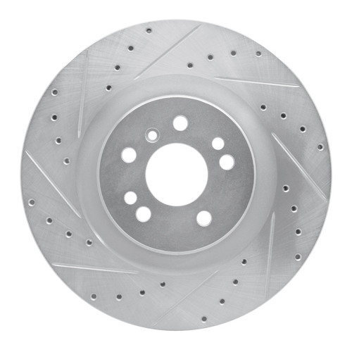 R1 06-12 Mercedes-Benz ML550 Front Left Drilled & Slotted Silver Brake Rotor