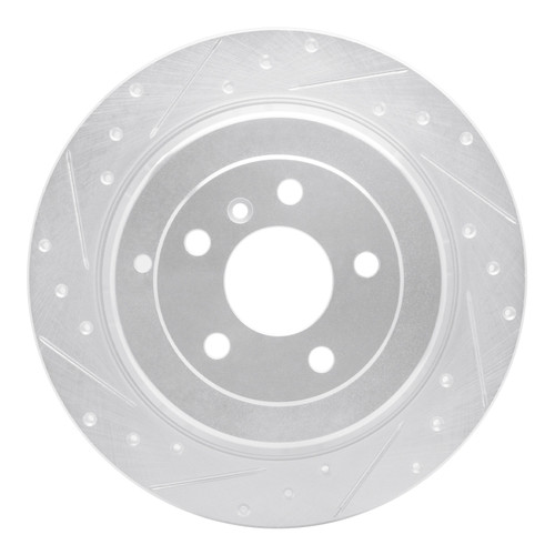 R1 06-12 Mercedes-Benz R500 Rear Left Drilled & Slotted Silver Brake Rotor