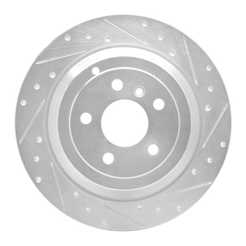 R1 06-12 Mercedes-Benz ML350 Rear Right Drilled & Slotted Silver Brake Rotor