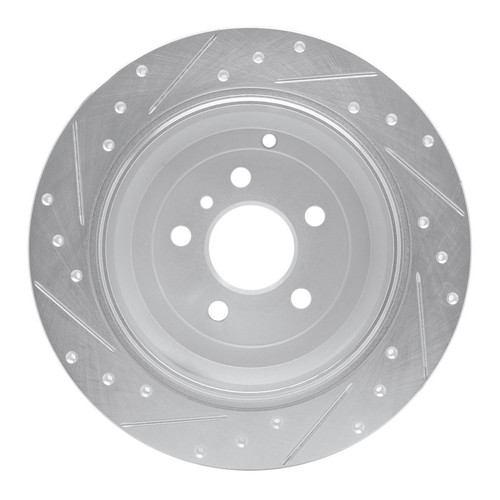 R1 06-12 Mercedes-Benz ML350 Rear Right Drilled & Slotted Silver Brake Rotor