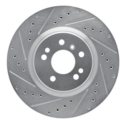 R1 06-12 Mercedes-Benz ML350 Front Left Drilled & Slotted Silver Brake Rotor