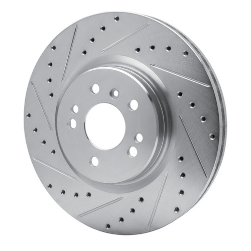 R1 06-12 Mercedes-Benz ML350 Front Left Drilled & Slotted Silver Brake Rotor