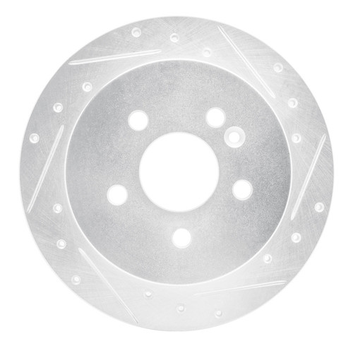 R1 98-05 Mercedes-Benz ML320 Rear Right Drilled & Slotted Silver Brake Rotor