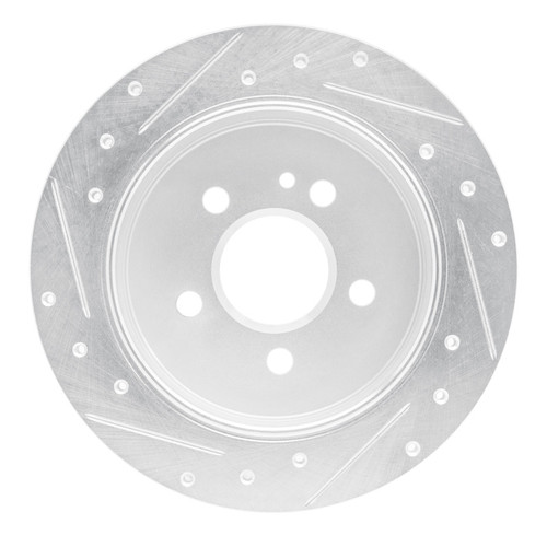 R1 98-05 Mercedes-Benz ML320 Rear Right Drilled & Slotted Silver Brake Rotor