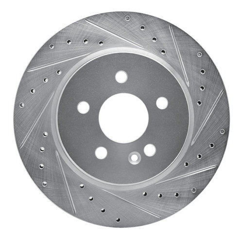 R1 98-05 Mercedes-Benz ML430 Front Right Drilled & Slotted Silver Brake Rotor
