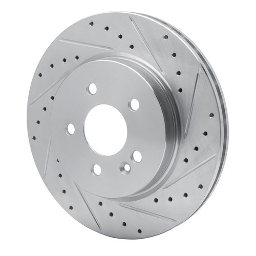 R1 98-05 Mercedes-Benz ML430 Front Right Drilled & Slotted Silver Brake Rotor