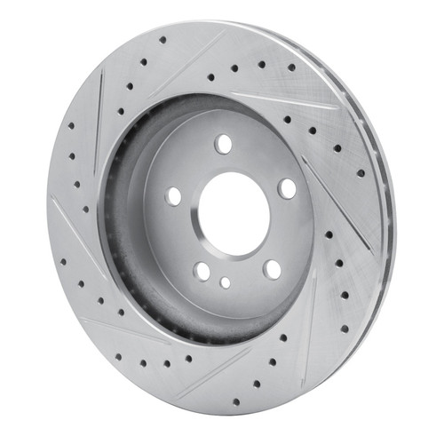 R1 98-05 Mercedes-Benz ML430 Front Right Drilled & Slotted Silver Brake Rotor