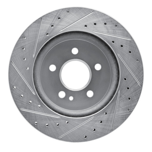 R1 98-05 Mercedes-Benz ML430 Front Right Drilled & Slotted Silver Brake Rotor