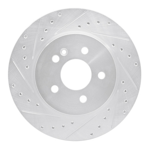 R1 98-05 Mercedes-Benz ML320 Front Left Drilled & Slotted Silver Brake Rotor