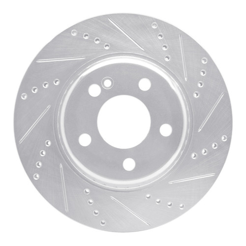 R1 15-23 Mercedes-Benz C300 Coupe & Convertible Rear Right Drilled & Slotted Silver Brake Rotor