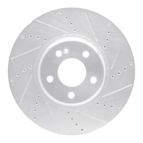 R1 15-23 Mercedes-Benz C300 Coupe & Convertible Front Right Drilled & Slotted Silver Brake Rotor