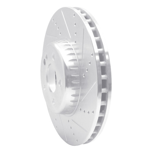 R1 15-23 Mercedes-Benz C300 Coupe & Convertible Front Right Drilled & Slotted Silver Brake Rotor