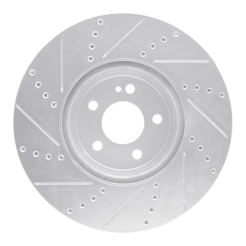 R1 15-23 Mercedes-Benz C300 Coupe & Convertible Front Right Drilled & Slotted Silver Brake Rotor
