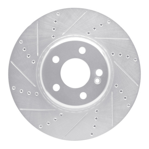 R1 15-23 Mercedes-Benz C300 Sedan Front Left Drilled & Slotted Silver Brake Rotor