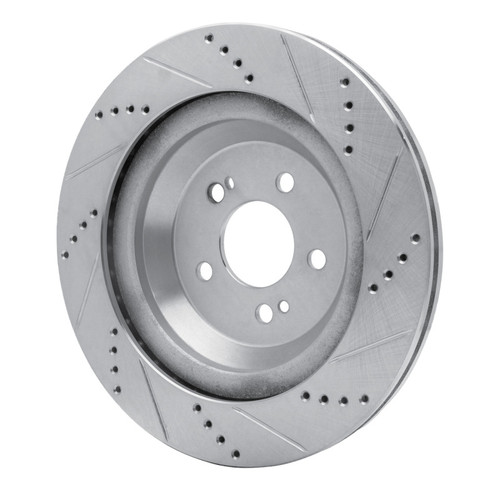R1 14-21 Mercedes-Benz S550E Rear Left Drilled & Slotted Silver Brake Rotor
