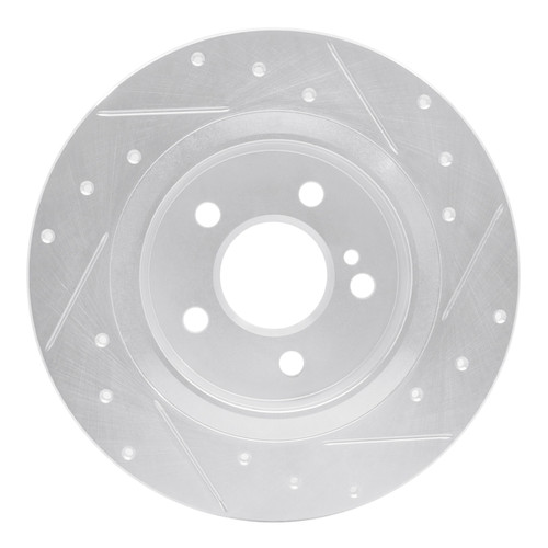 R1 14-20 Infiniti QX30 Rear Left Drilled & Slotted Silver Brake Rotor