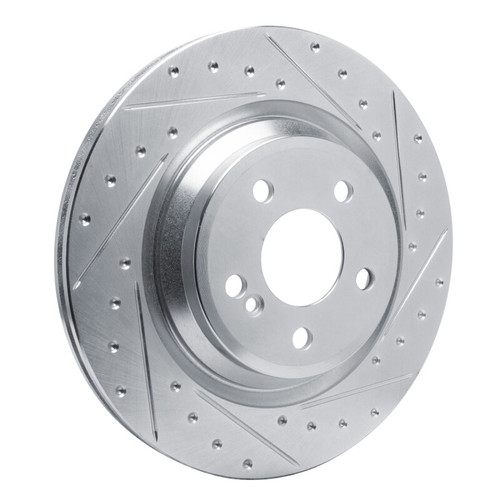 R1 13-20 Mercedes-Benz SL400 Rear Right Drilled & Slotted Silver Brake Rotor