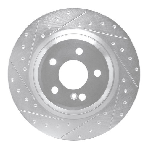 R1 13-20 Mercedes-Benz SL550 Rear Left Drilled & Slotted Silver Brake Rotor