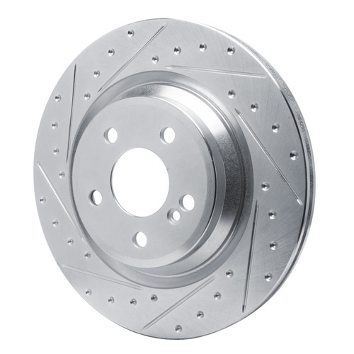 R1 13-20 Mercedes-Benz SL550 Rear Left Drilled & Slotted Silver Brake Rotor