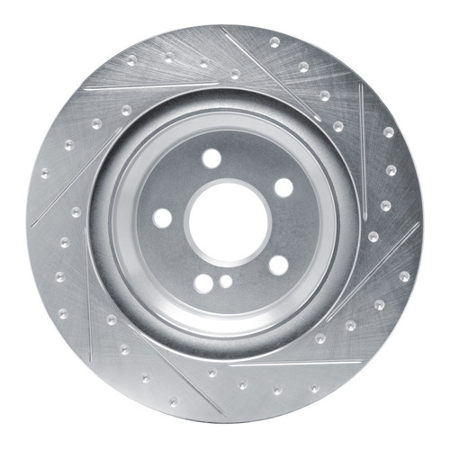R1 13-20 Mercedes-Benz SL550 Rear Left Drilled & Slotted Silver Brake Rotor