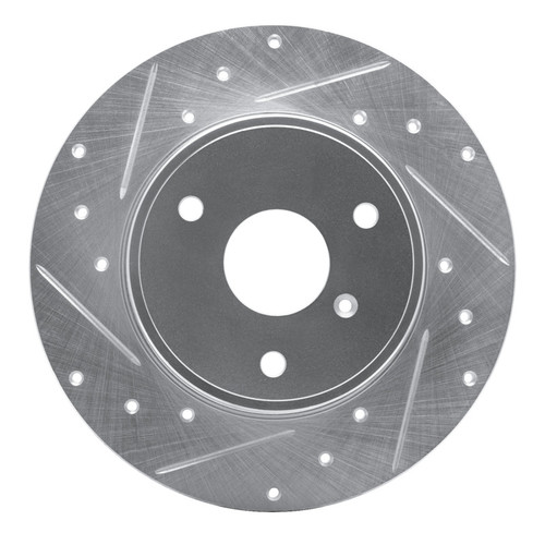 R1 05-16 Smart Fortwo Front Left Drilled & Slotted Silver Brake Rotor