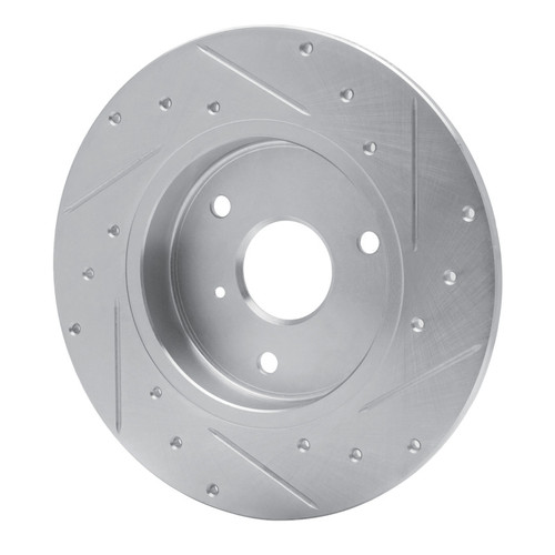 R1 05-16 Smart Fortwo Front Left Drilled & Slotted Silver Brake Rotor