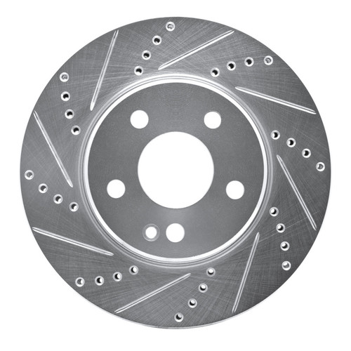 R1 06-11 Mercedes-Benz B200 Front Left Drilled & Slotted Silver Brake Rotor