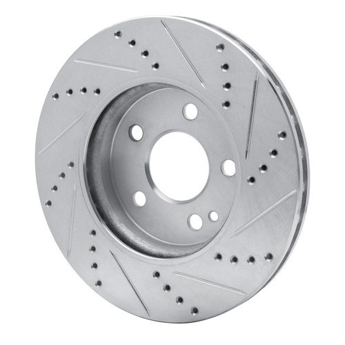 R1 06-11 Mercedes-Benz B200 Front Left Drilled & Slotted Silver Brake Rotor