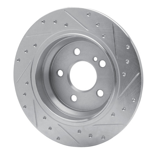 R1 07-13 Mercedes-Benz S400 (USA) Rear Left Drilled & Slotted Silver Brake Rotor