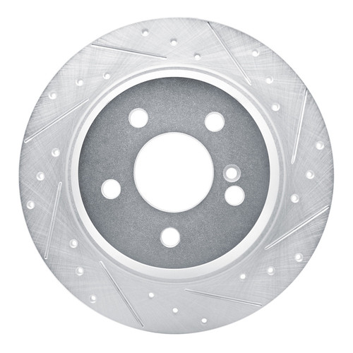 R1 03-06 Mercedes-Benz SL500 Rear Right Drilled & Slotted Silver Brake Rotor