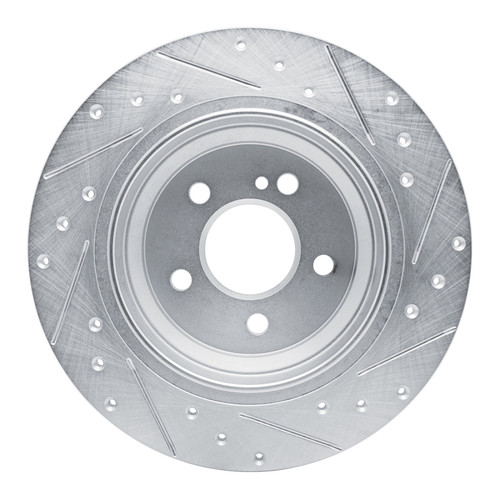 R1 03-06 Mercedes-Benz SL500 Rear Left Drilled & Slotted Silver Brake Rotor
