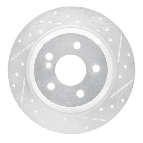 R1 03-06 Mercedes-Benz S350 Rear Right Drilled & Slotted Silver Brake Rotor