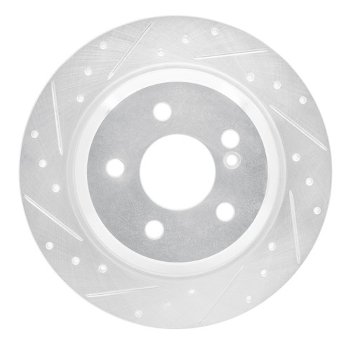 R1 03-06 Mercedes-Benz S430 Rear Left Drilled & Slotted Silver Brake Rotor