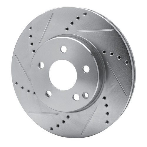 R1 03-09 Mercedes-Benz E320 Front Left Drilled & Slotted Silver Brake Rotor