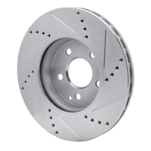 R1 03-09 Mercedes-Benz E320 Front Left Drilled & Slotted Silver Brake Rotor