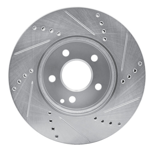 R1 03-09 Mercedes-Benz E320 Front Left Drilled & Slotted Silver Brake Rotor