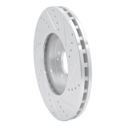 R1 96-11 Chrysler CrossFIRE Front Left Drilled & Slotted Silver Brake Rotor