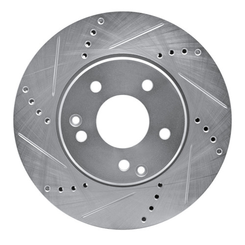 R1 96-15 Mercedes-Benz C240 Front Left Drilled & Slotted Silver Brake Rotor