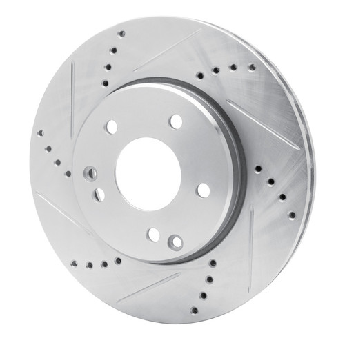 R1 96-15 Mercedes-Benz C240 Front Left Drilled & Slotted Silver Brake Rotor