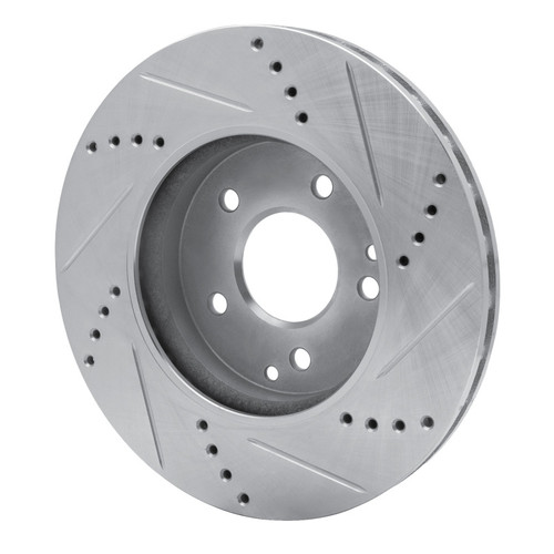 R1 96-15 Mercedes-Benz C240 Front Left Drilled & Slotted Silver Brake Rotor