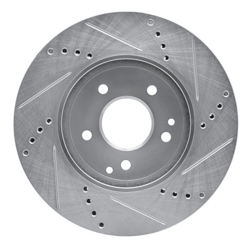 R1 96-15 Mercedes-Benz C240 Front Left Drilled & Slotted Silver Brake Rotor