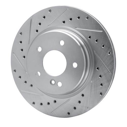 R1 98-09 Chrysler CrossFIRE Rear Left Drilled & Slotted Silver Brake Rotor