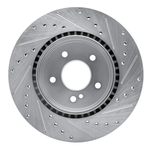 R1 98-09 Chrysler CrossFIRE Rear Left Drilled & Slotted Silver Brake Rotor