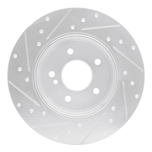 R1 98-03 Mercedes-Benz E320 Rear Right Drilled & Slotted Silver Brake Rotor