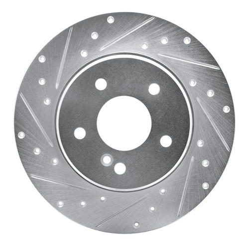 R1 98-03 Mercedes-Benz E320 Rear Left Drilled & Slotted Silver Brake Rotor