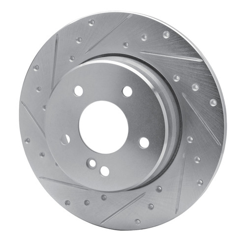 R1 98-03 Mercedes-Benz E320 Rear Left Drilled & Slotted Silver Brake Rotor