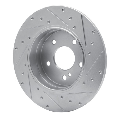 R1 98-03 Mercedes-Benz E320 Rear Left Drilled & Slotted Silver Brake Rotor