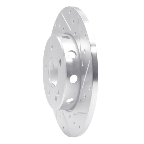 R1 97-98 Mercedes-Benz C230 Front Right Drilled & Slotted Silver Brake Rotor