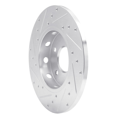 R1 97-98 Mercedes-Benz C230 Front Right Drilled & Slotted Silver Brake Rotor