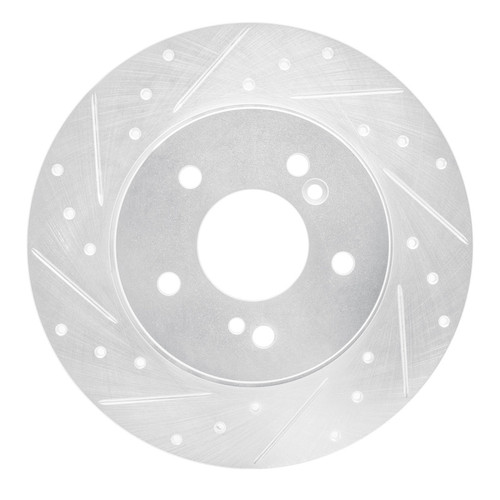 R1 96-98 Mercedes-Benz SL320 Rear Left Drilled & Slotted Silver Brake Rotor